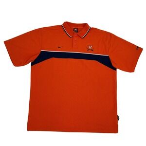 Virginia Cavaliers Shirt Men's XL Orange Nike Team‎ Dri-Fit Short Sleeve Polo